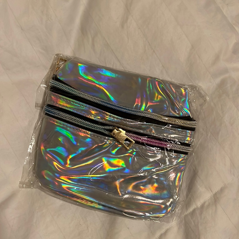 NWT Silver Metallic Fanny Pack